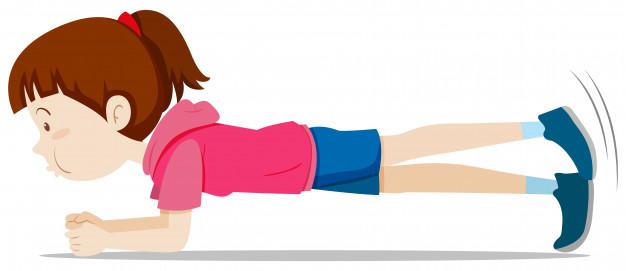 A girl plank exercise Free Vector
