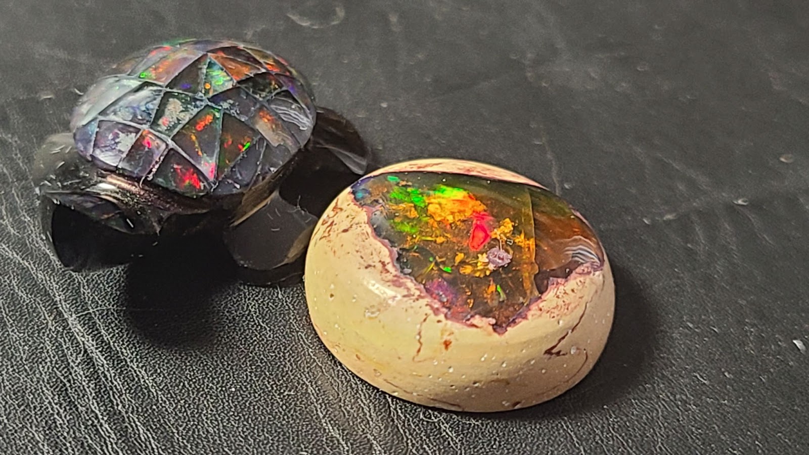 mexican fire opal in host stone