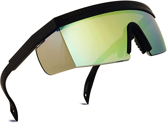 ShadyVEU Retro Performance Mirrored Sports TR90 Unbreakable Sunglasses Extendable Arms Adjustable Soft Nose Pads