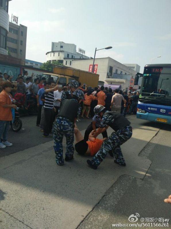 浙江宁波600工人游行示威被镇压多人被殴打抓捕