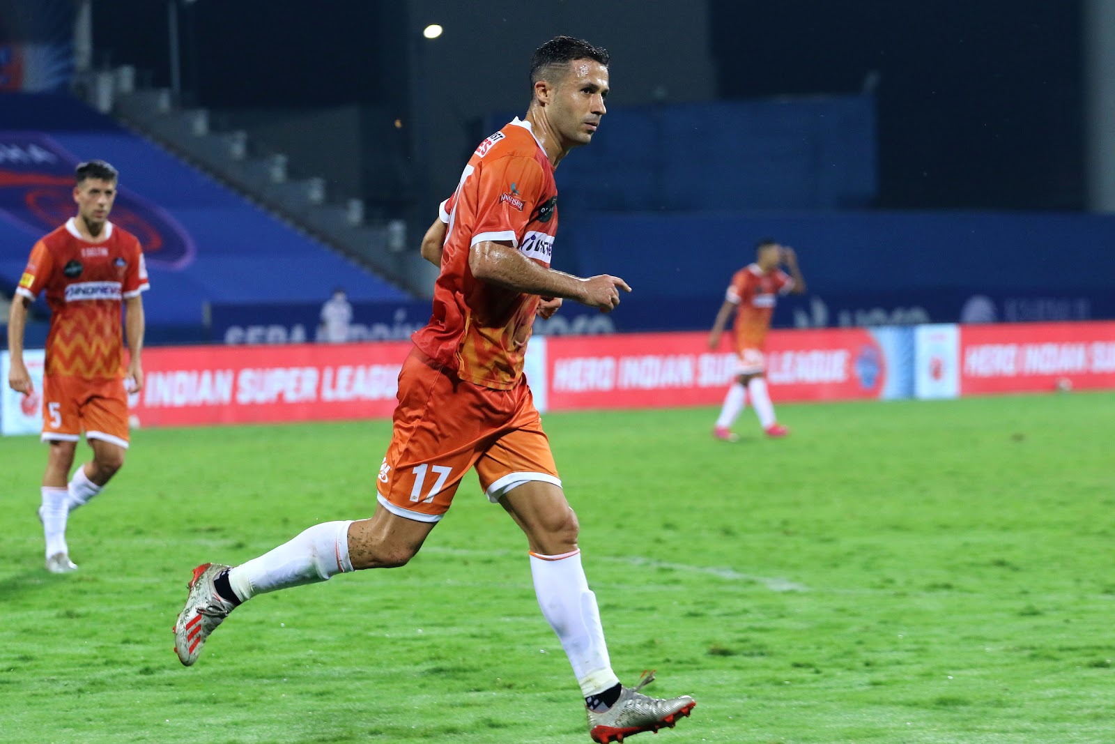 Igor Angulo celebrating a goal earlier in the season (Image Credit: Indian Super League)