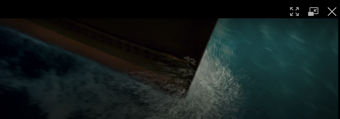The Titanic cutting the water