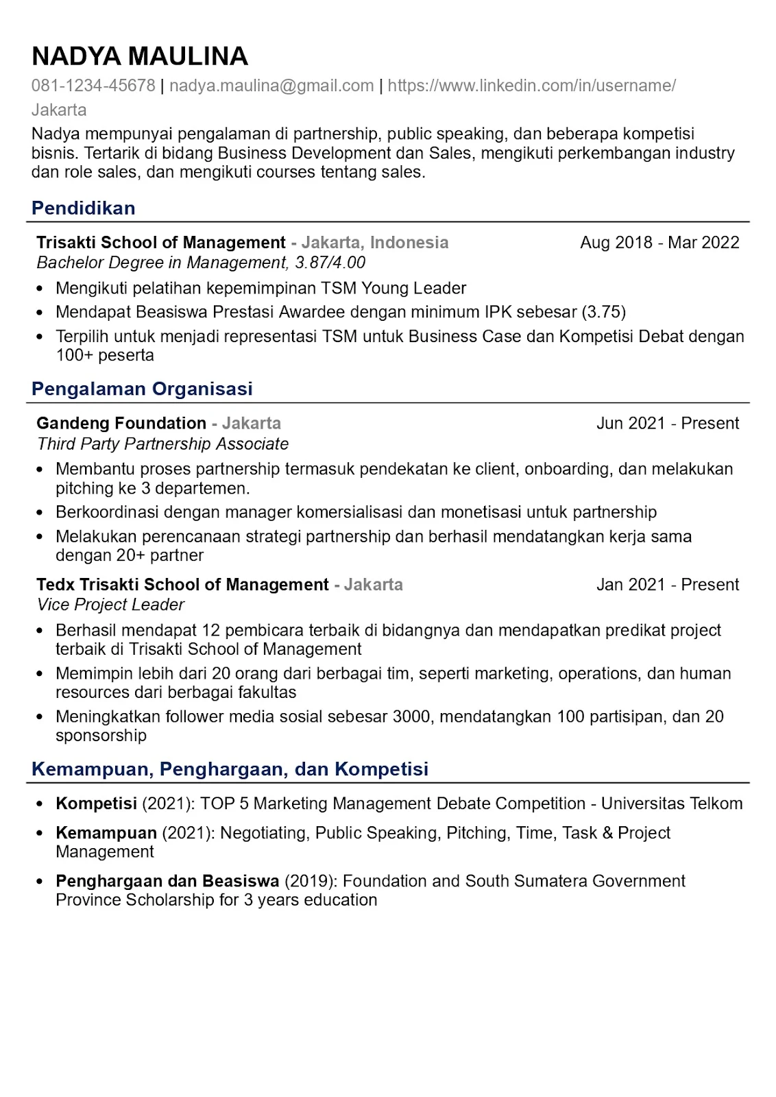 10 Contoh CV Simple dan Cepat Dapat Kerja | Blog Mba Lumina