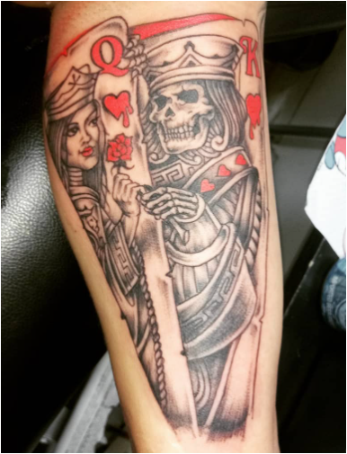 A King Needs His Queen Of Hearts Tattoo