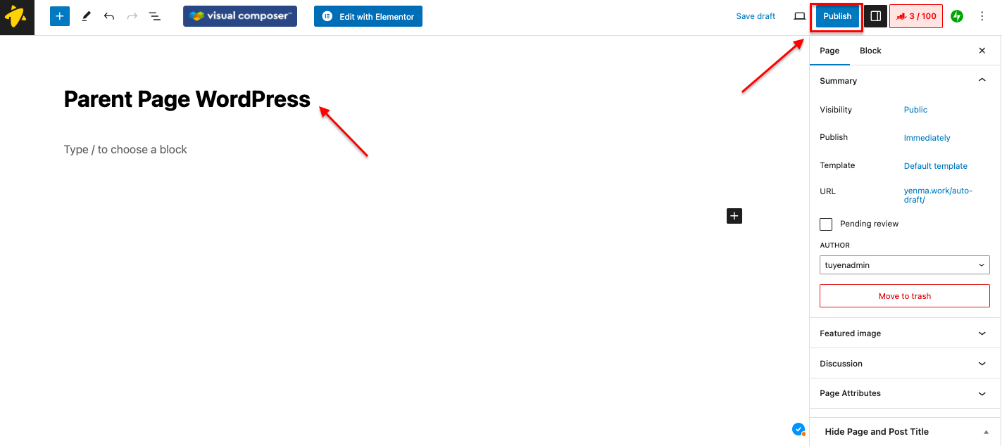 how to make parent page in wordpress