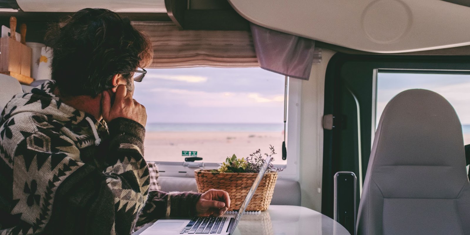 a digital nomad working from a trailor a 