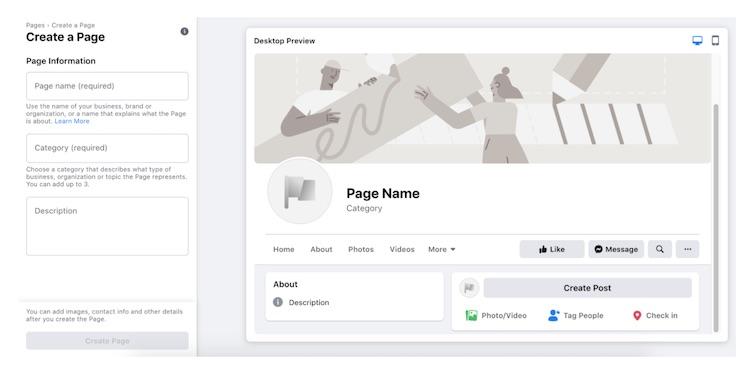 Créer une page d'entreprise sur Facebook