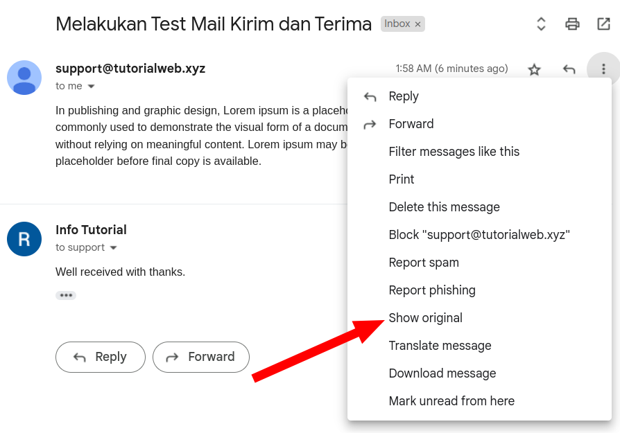 Cara Melakukan Pengecekan Header Pada Email