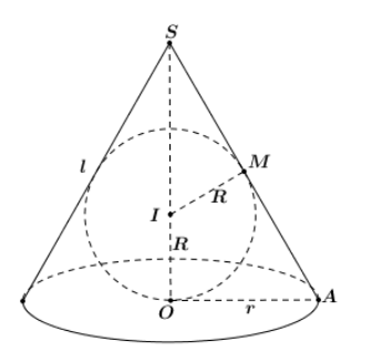 10: Cho hình nón (left( N right)) có bán kính đáy (r) và chiều cao (h). Một mặt cầu (left( S right)) tiếp xúc với tất cả các đường sinh của hình nón và tiếp xúc với đáy nón, có tâm cầu nằm trong hình nón và bán kính (R = 3). Thể tích của khối nón (left( N right)) lớn nhất bằng</p> 1