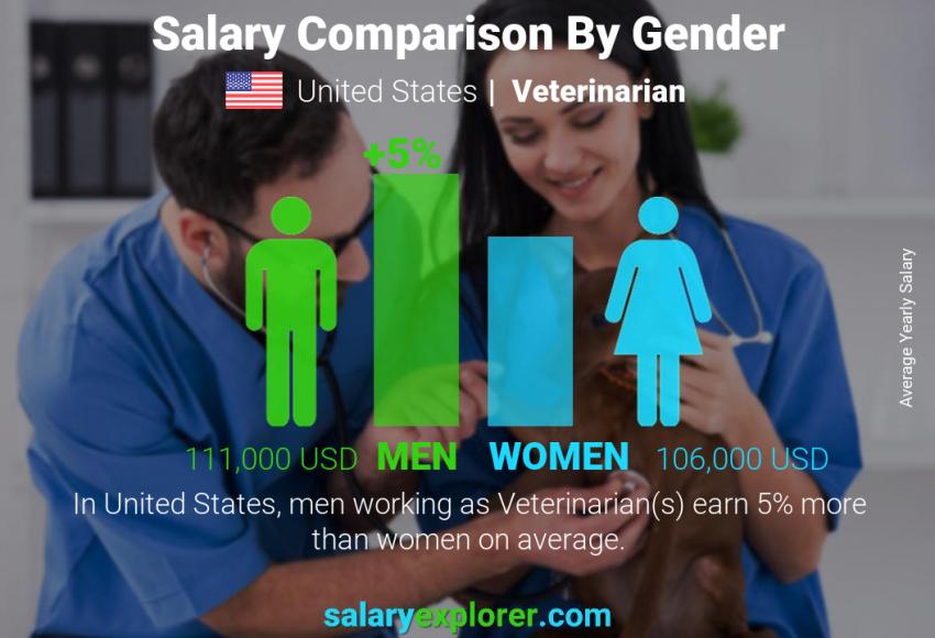 Veterinarian Salary comparison by gender - How Much Do Vets Make An Hour