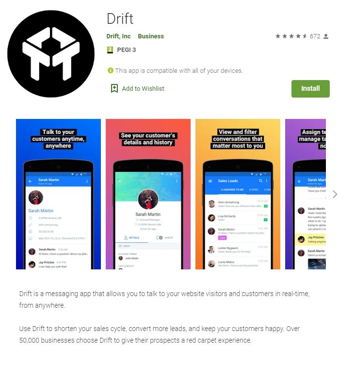 Drift app description