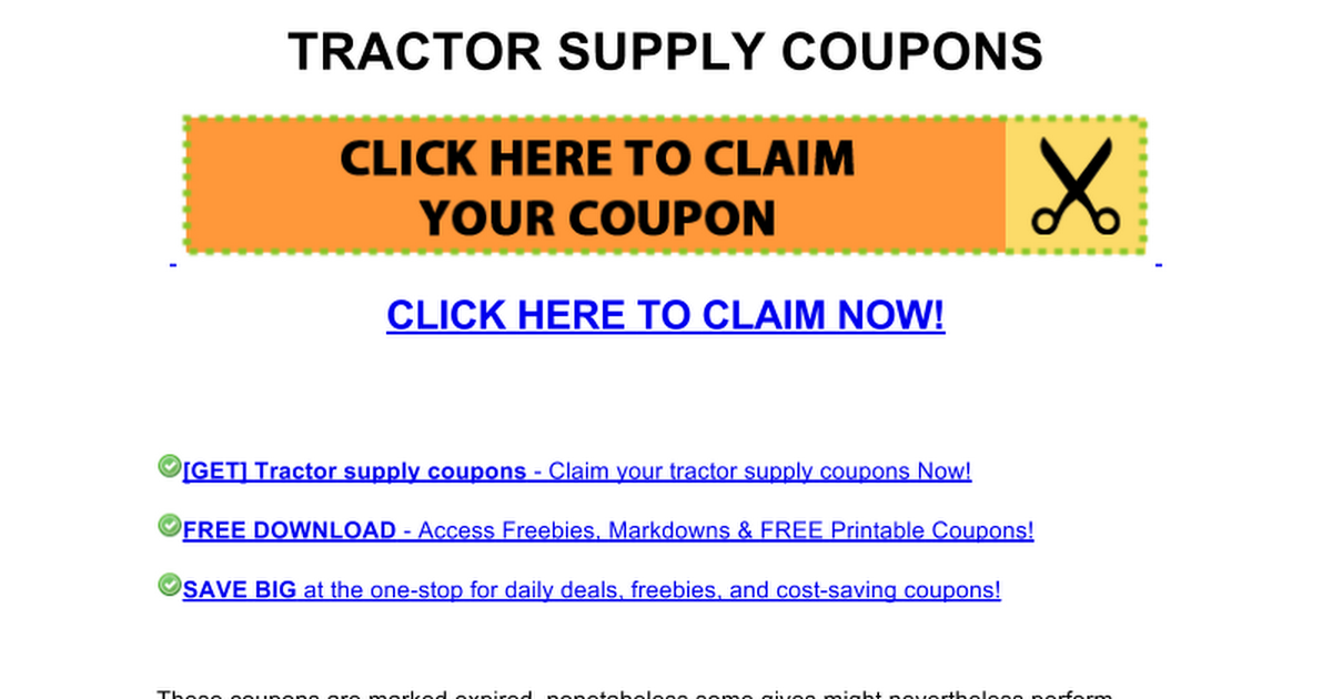tractor supply coupons Google Docs