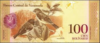 100 Bolivars Fuerte Venezuela Rear view