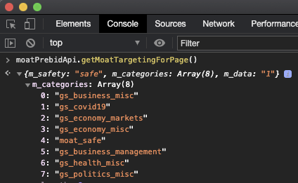 Screenshot of Chrome Developer Tools console logs on wsj.com