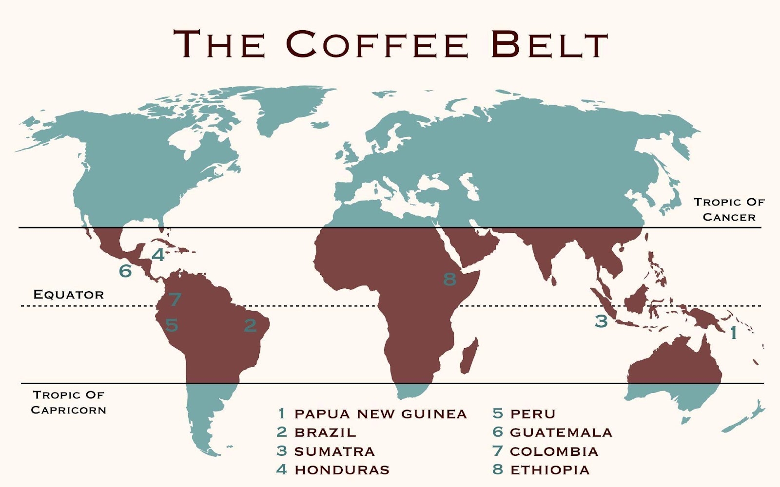 شرح حزام القهوة: من أين تأتي قهوتك