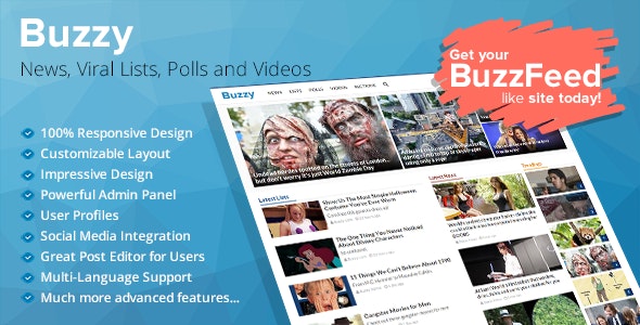 Buzzy - News, Viral Lists, Polls and Videos - CodeCanyon Item for Sale