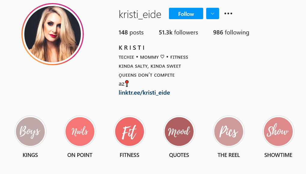 Kristi Eide Instagram account nio 