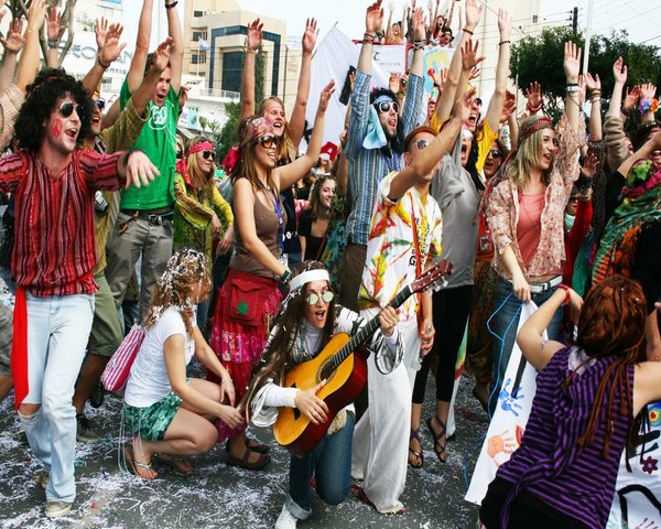 Hippies having fun