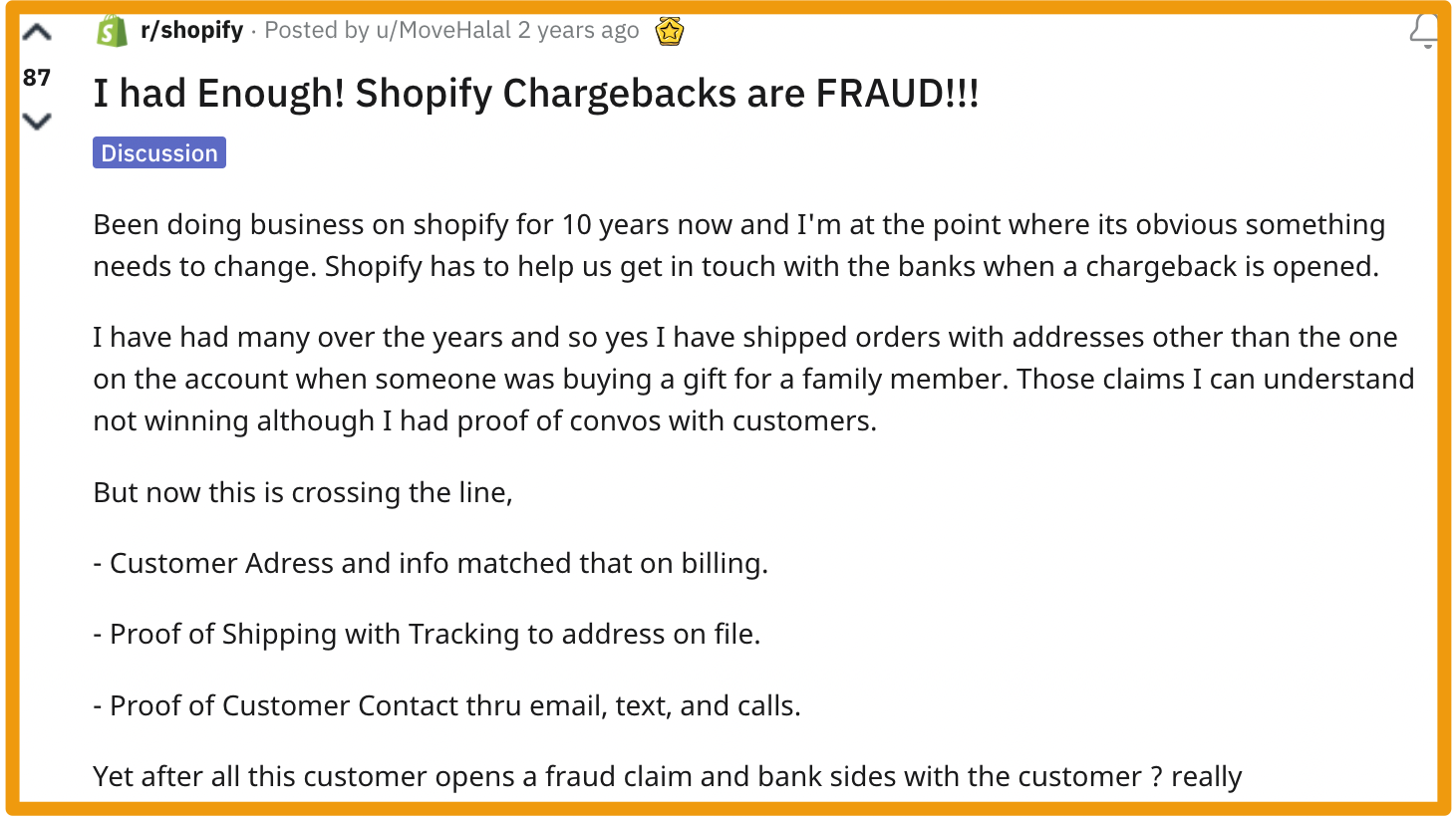 Shopify chargeback reddit