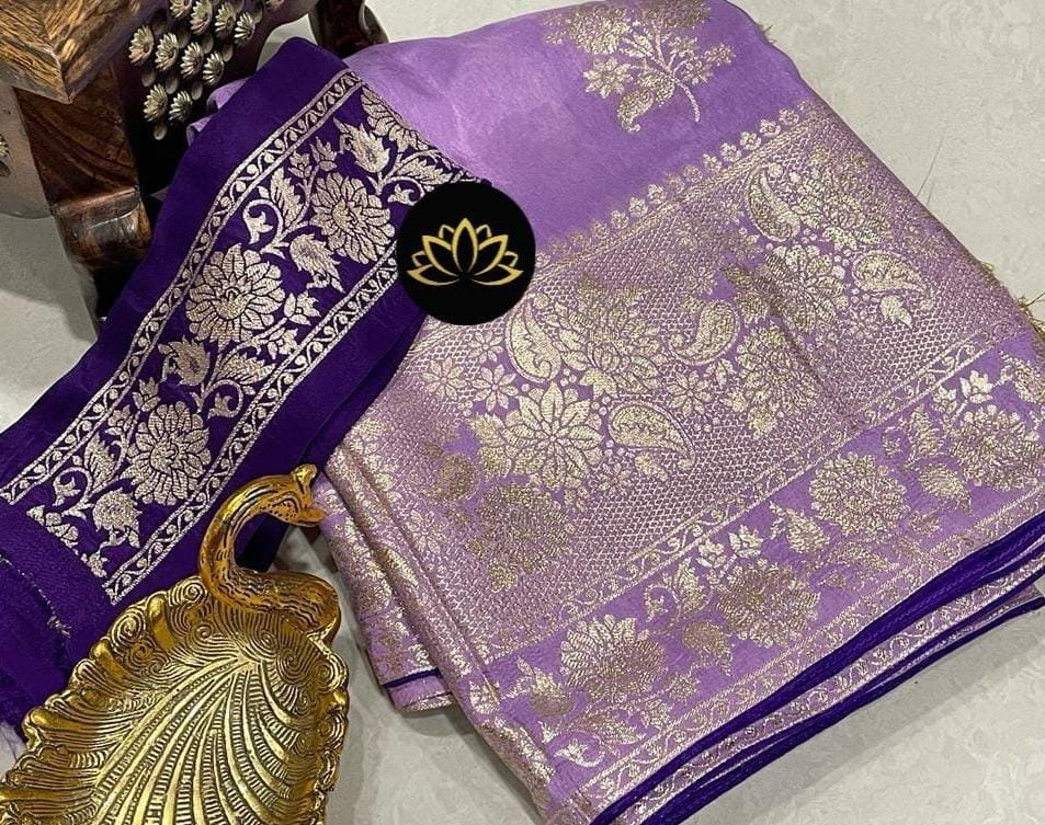 Banaras pure moonga crep silk allover weaving motifs saree
