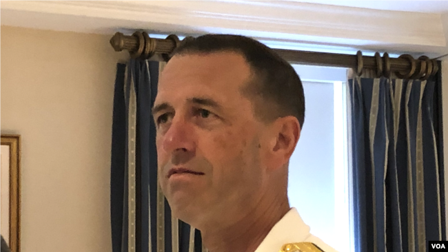 美国海军作战部长理查森上将(Admiral John Richardson) (美国之音黎堡2019年7月2日)