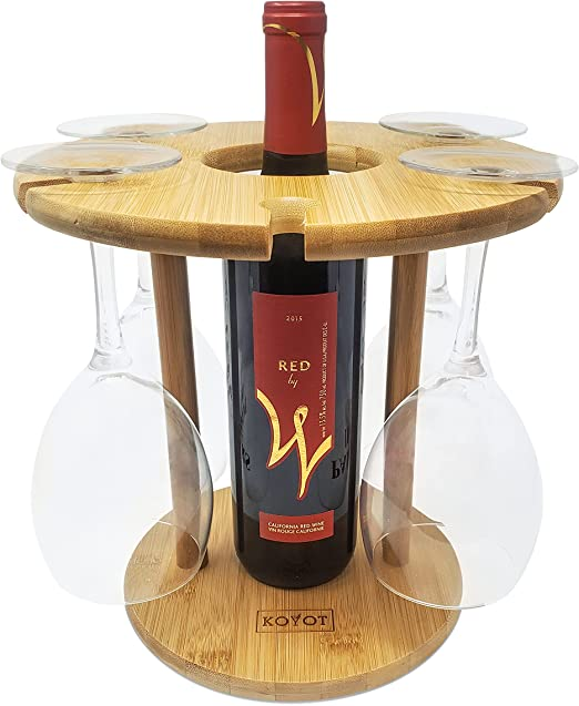 Bamboo Countertop Wine Glass Holder