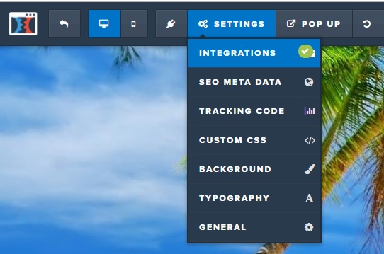 Clickfunnels Edit Page > Settings > Integrations