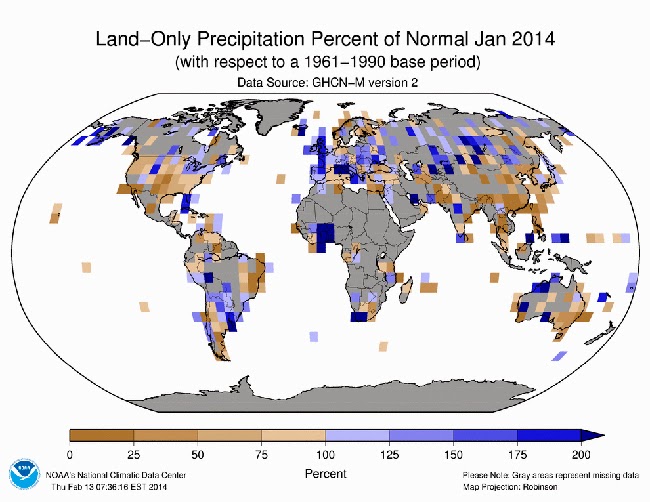 Informe climático de la Tierra. Enero de 2014, el cuarto más cálido desde 1880