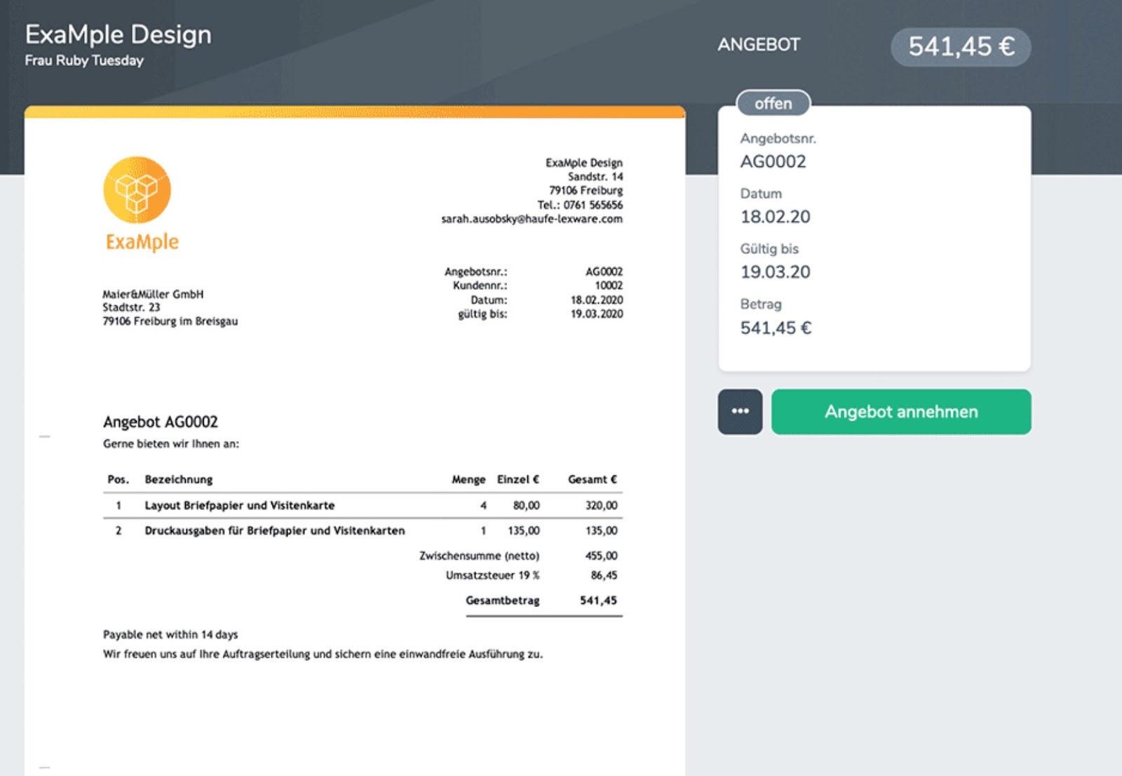 Lexoffice Dashboard