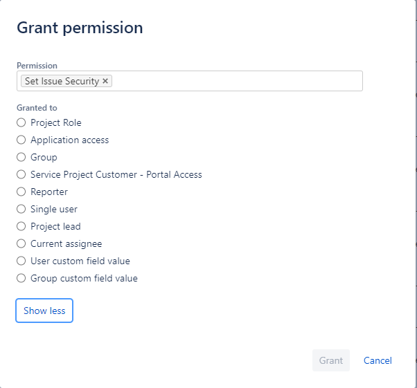 Project permissions in Jura