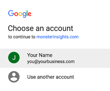 google login page