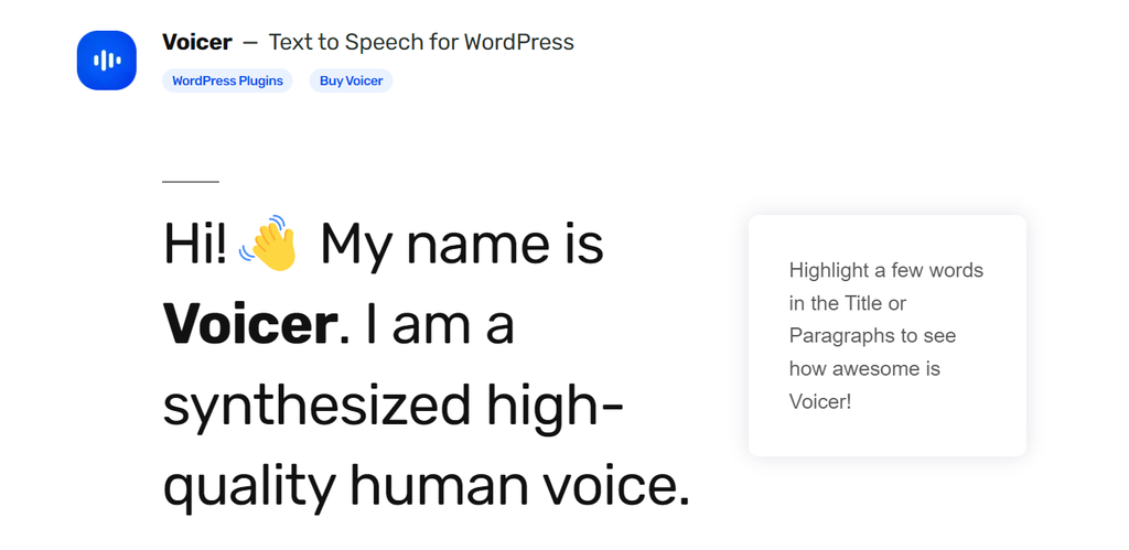 Plugin de WordPress Voicer