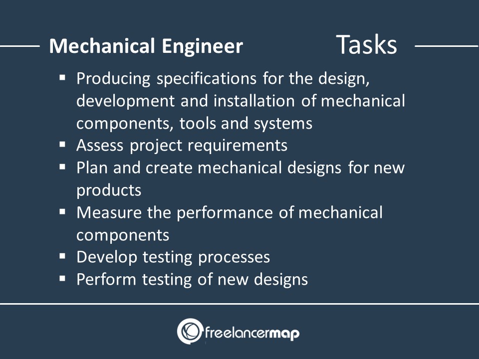 Tasks of a mechanical engineer