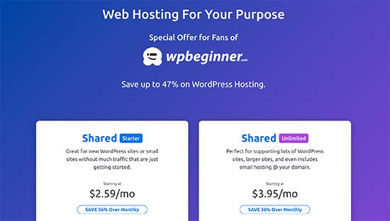 Selecione seu plano DreamHost