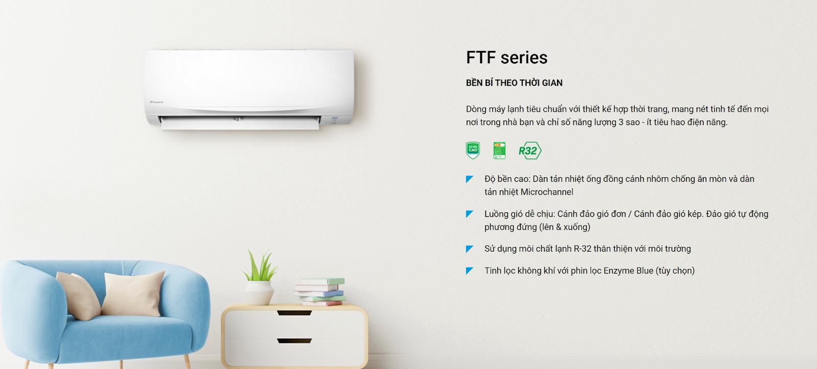 Điều hòa Daikin tiêu chuẩn FTF <span class='marker'>với</span> <span class='marker'>điểm cộng</span> giá <span class='marker'>thấp</span> nhưng chất lượng đảm bảo.