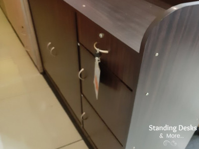 Standing desk cabinets comes with drawers which you can use as storage for your work materials.