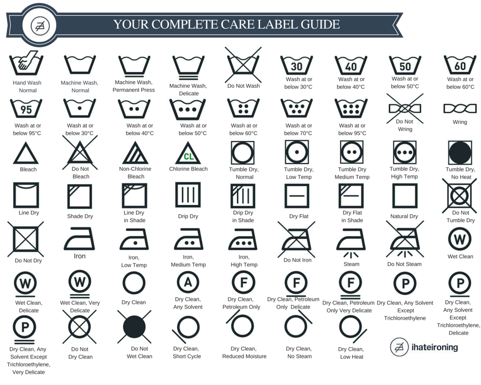 Laundry symbols can hint at how you can clean, wash, and dry your body pillow
