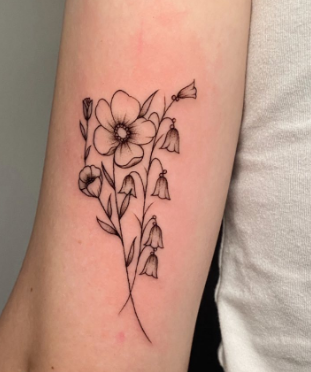 Violet & Lily Of The Valley Tattoo