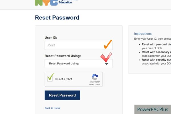 reset nyc doe payroll password