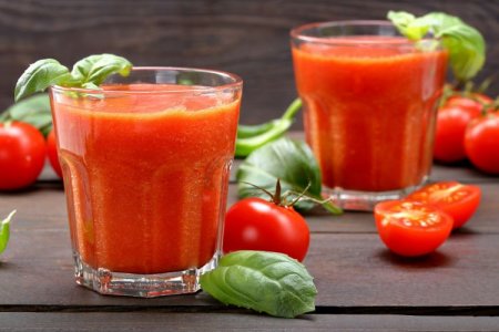 Tomato smoothie with basil