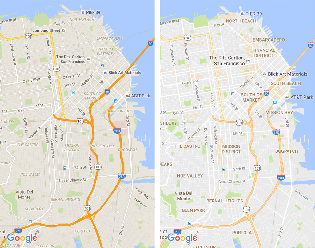 Google Maps 2016 redesign