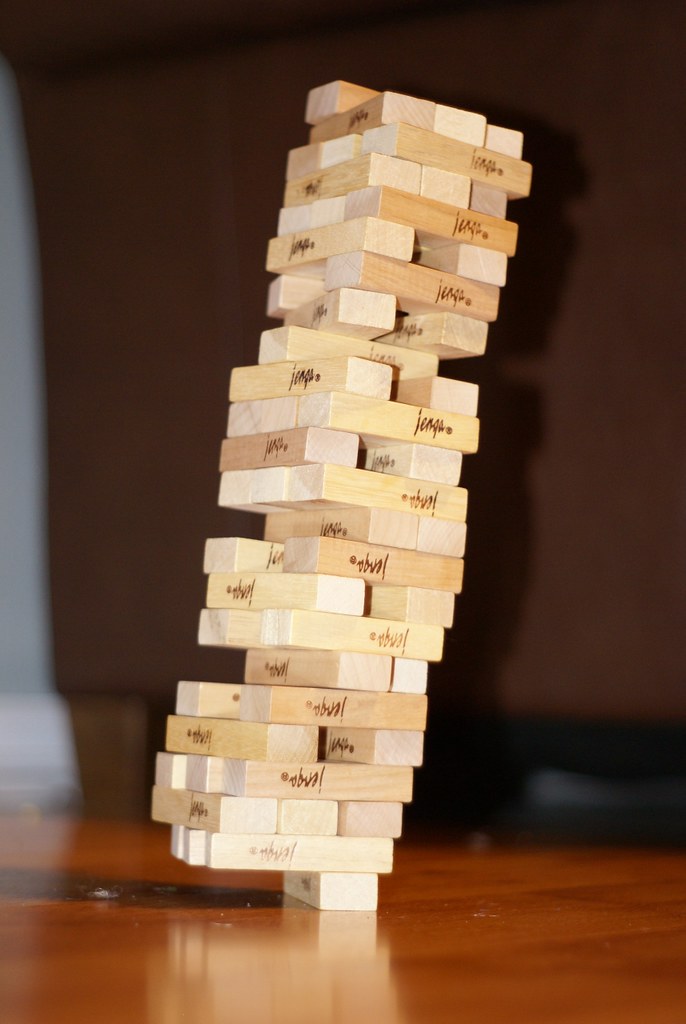 Leaning tower of Jenga
