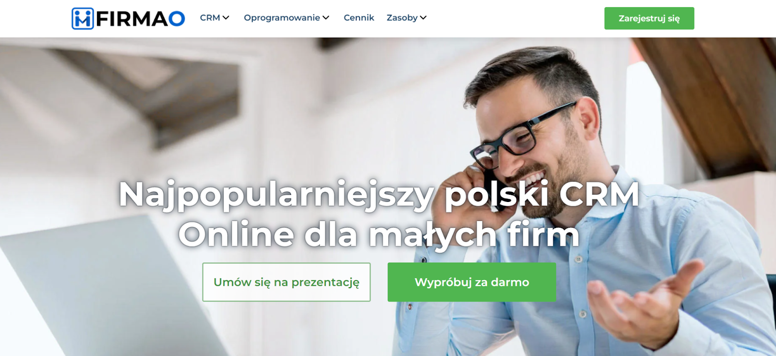 Przykład strony internetowej, segment B2B