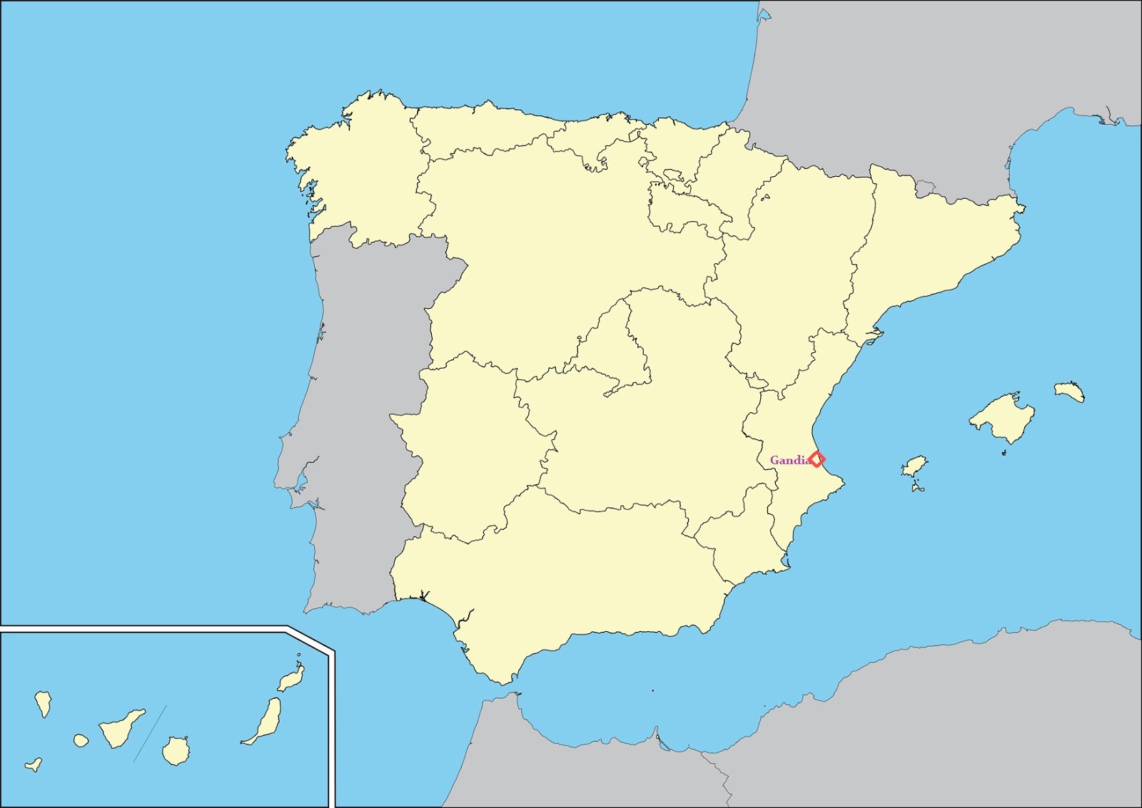 Vector map of spain with their autonomous communities