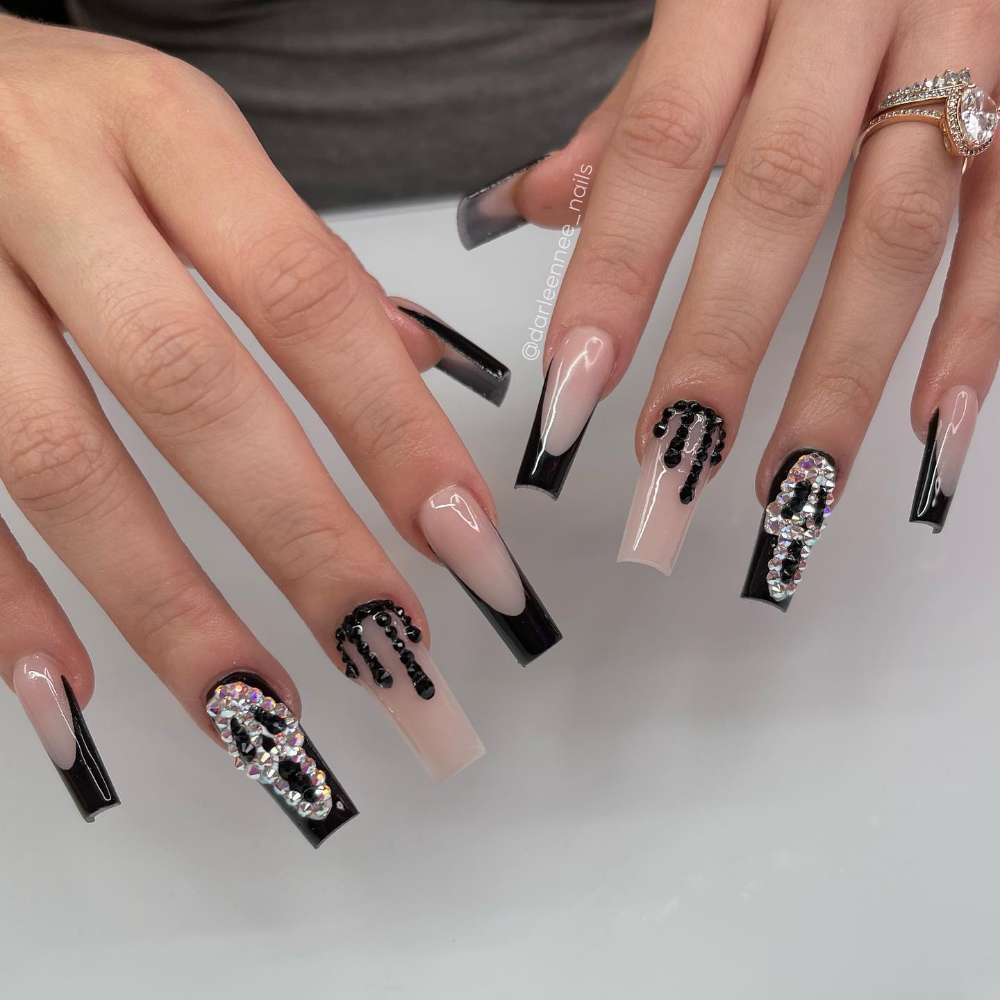 Classy Spooky Coffin Nails