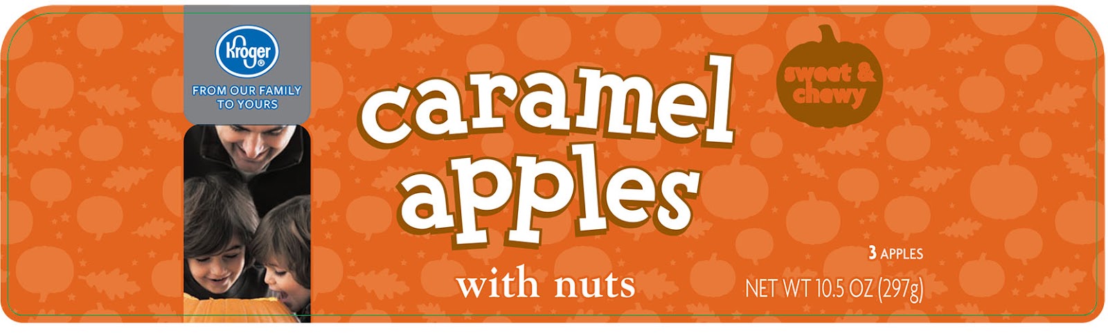 Kroger, Caramel Apples with nuts, 3 pack 10.5 oz