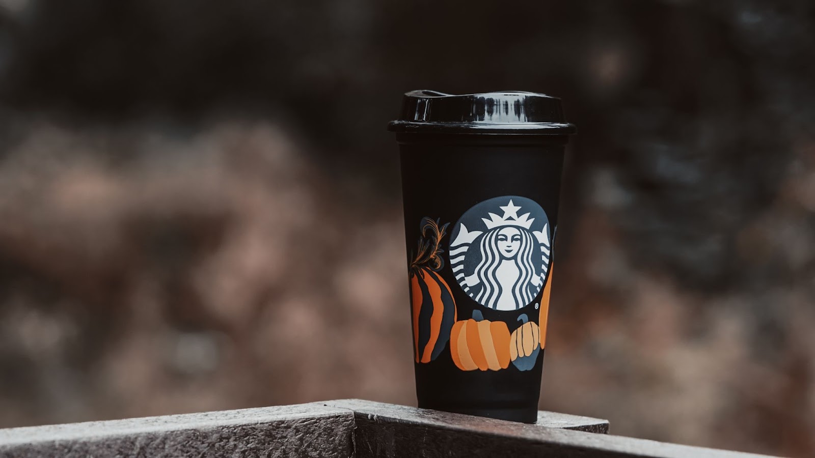 Black White and Orange Disposable Cup