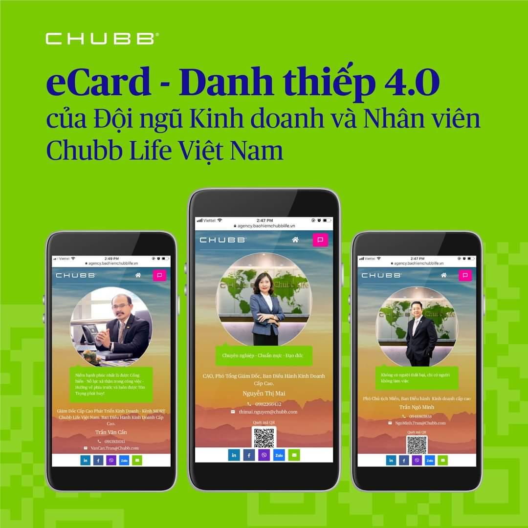 Danh thiếp điện tử của công ty bảo hiểm nhân thọ Chubb Life