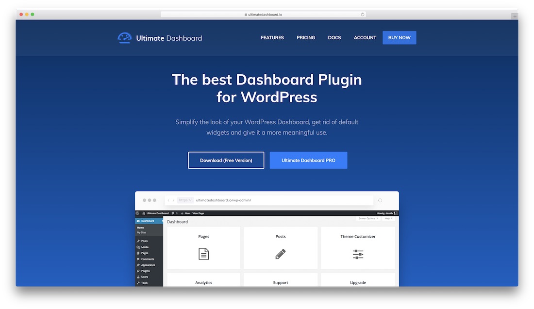 plugin wordpress untuk dasbor utama