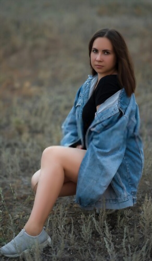 Woman Wearing blue oversized Denim jacket